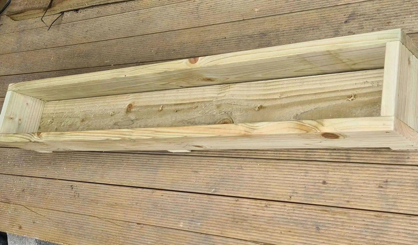 120cm long single tier wooden decking planter - Summer Wooden Planters