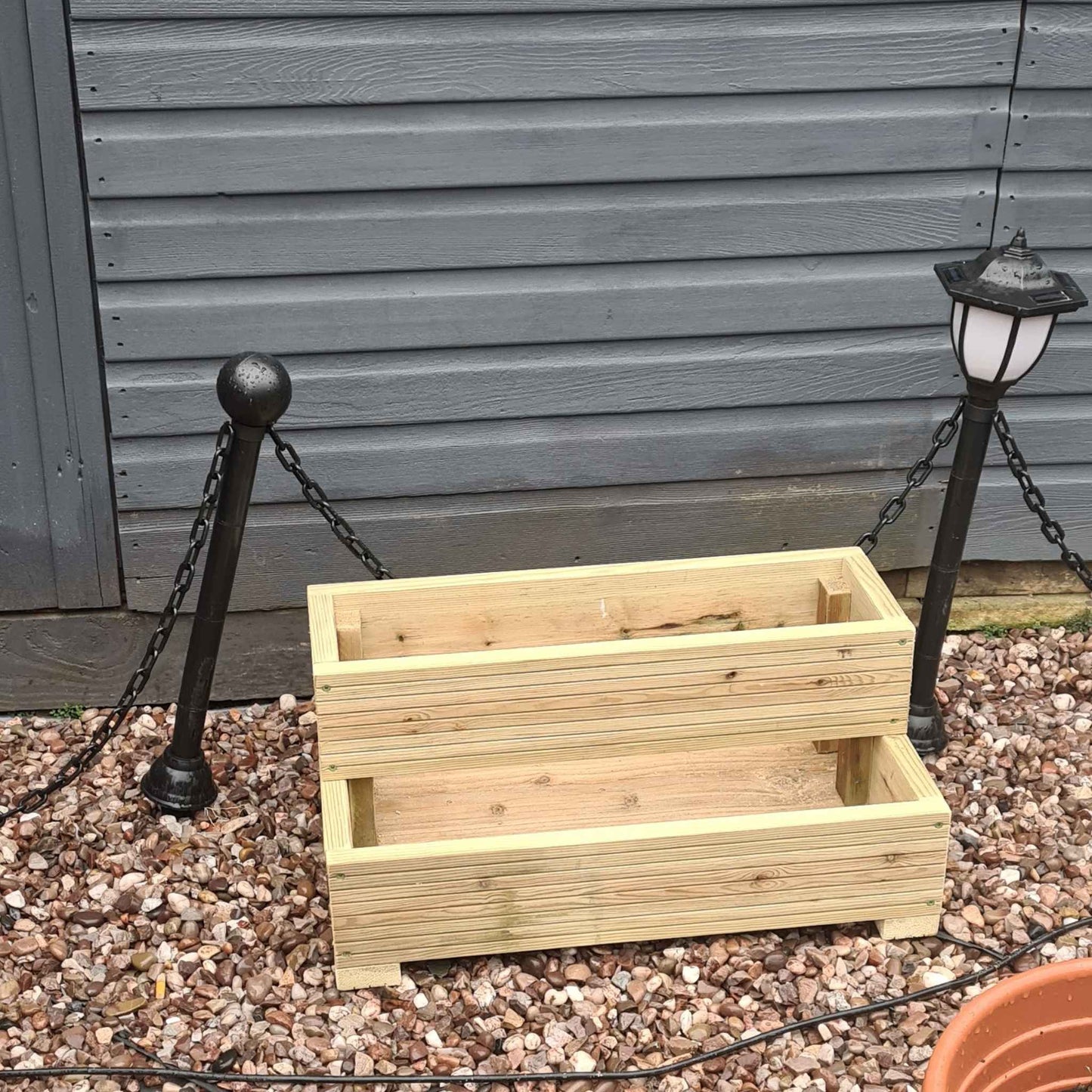 L-Shaped 2 Tier Decking planter