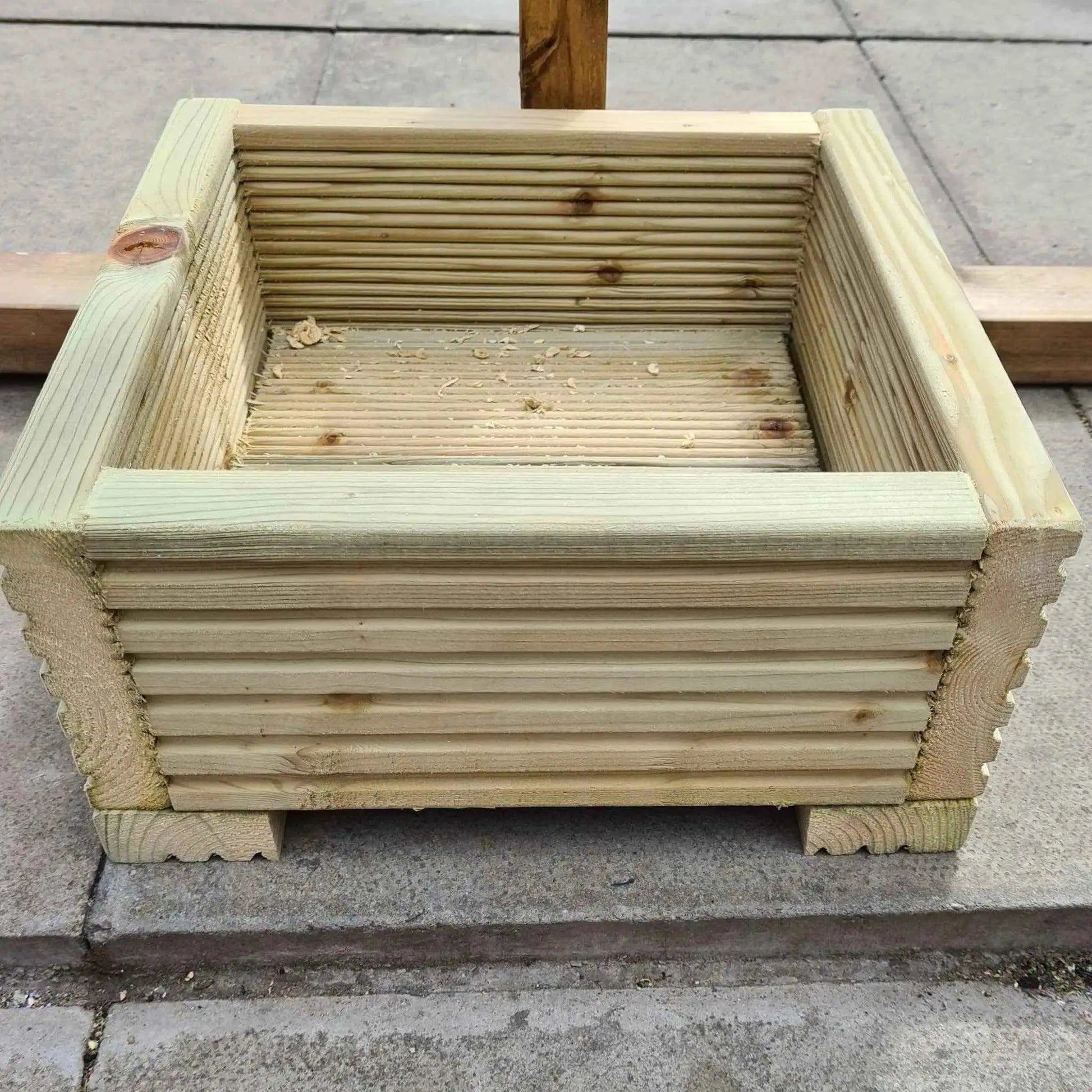 30cm Square Wooden Decking Planter Summer Wooden Planters