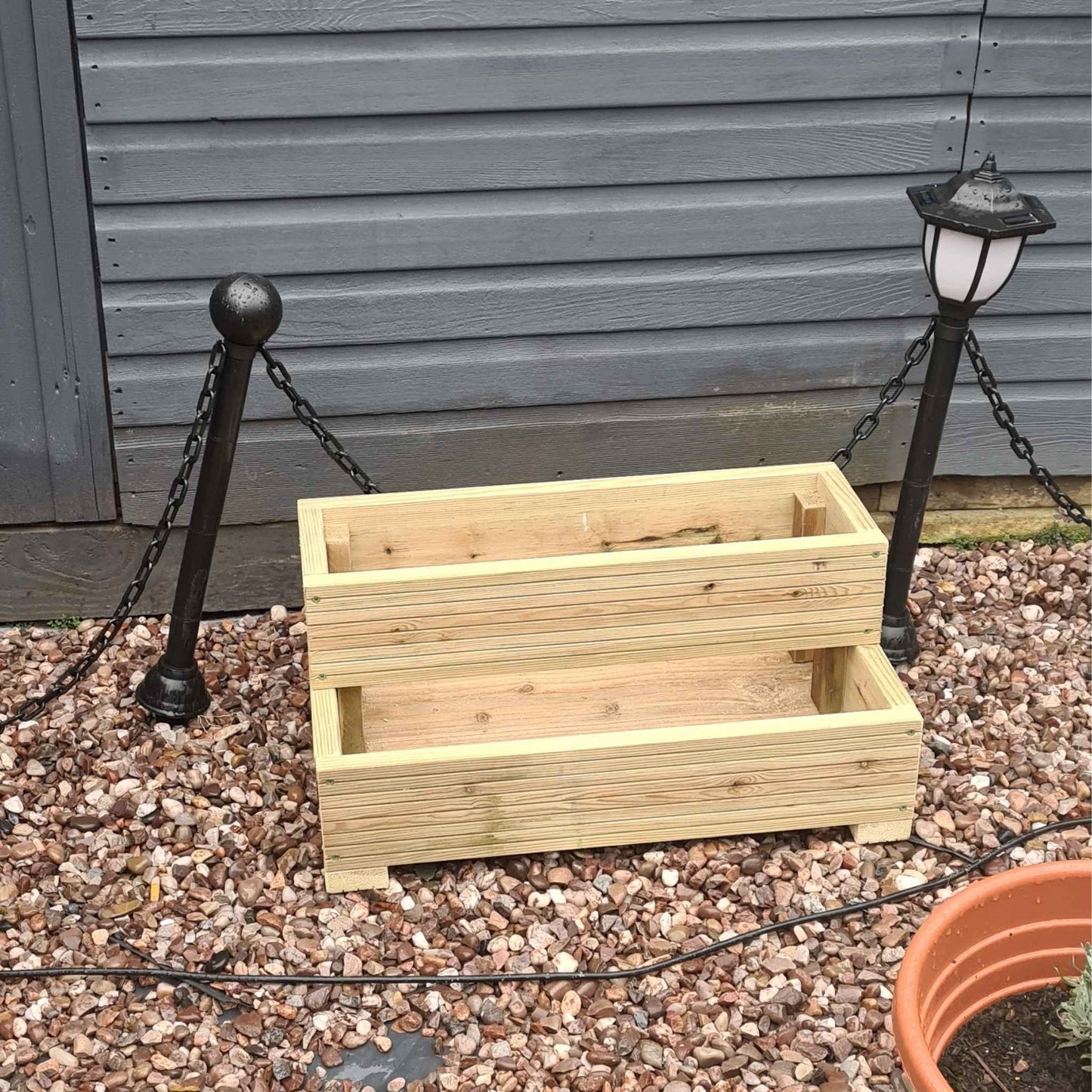 L-Shaped 2 Tier Decking planter