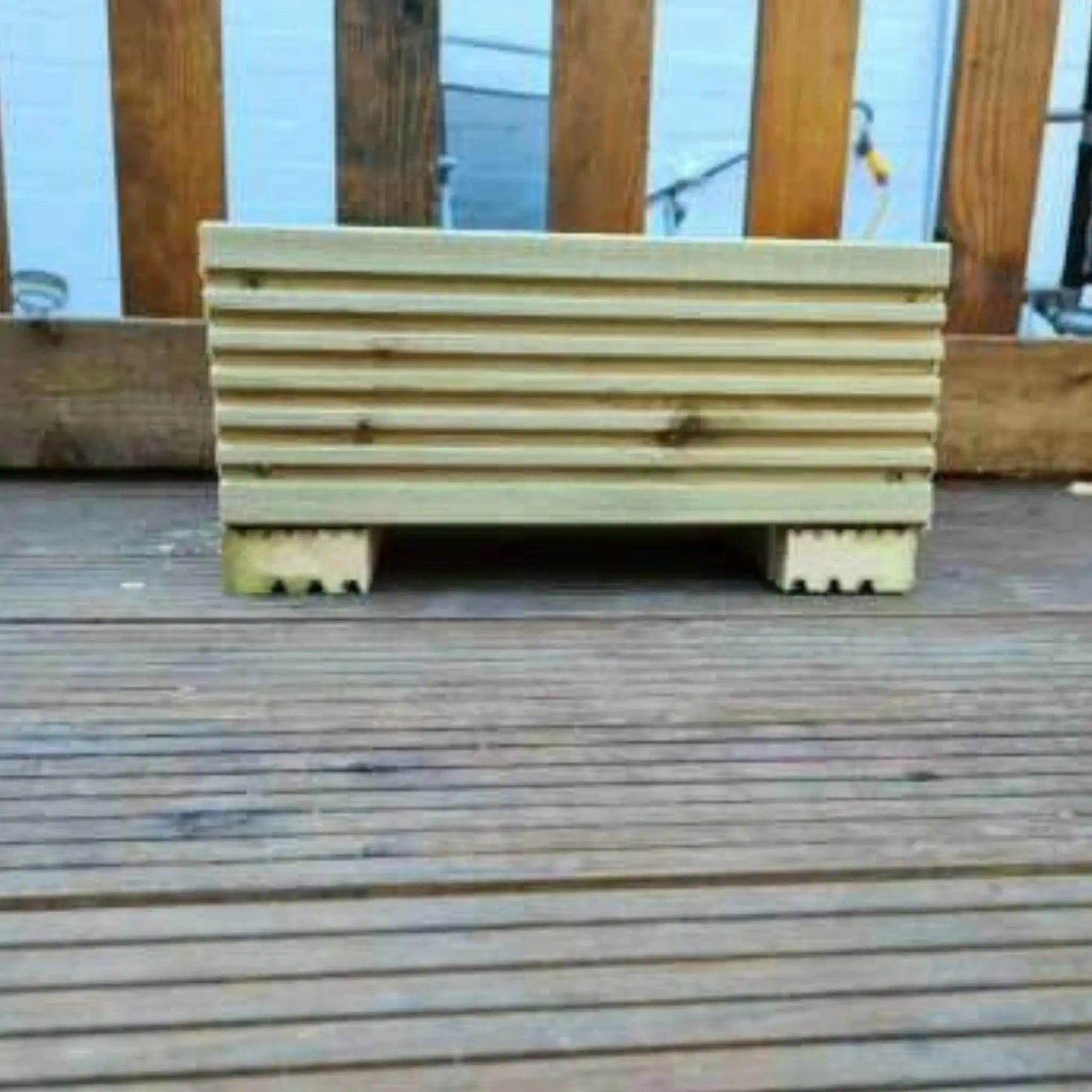 40cm Square Wooden Decking garden Planter - Summer Wooden Planters