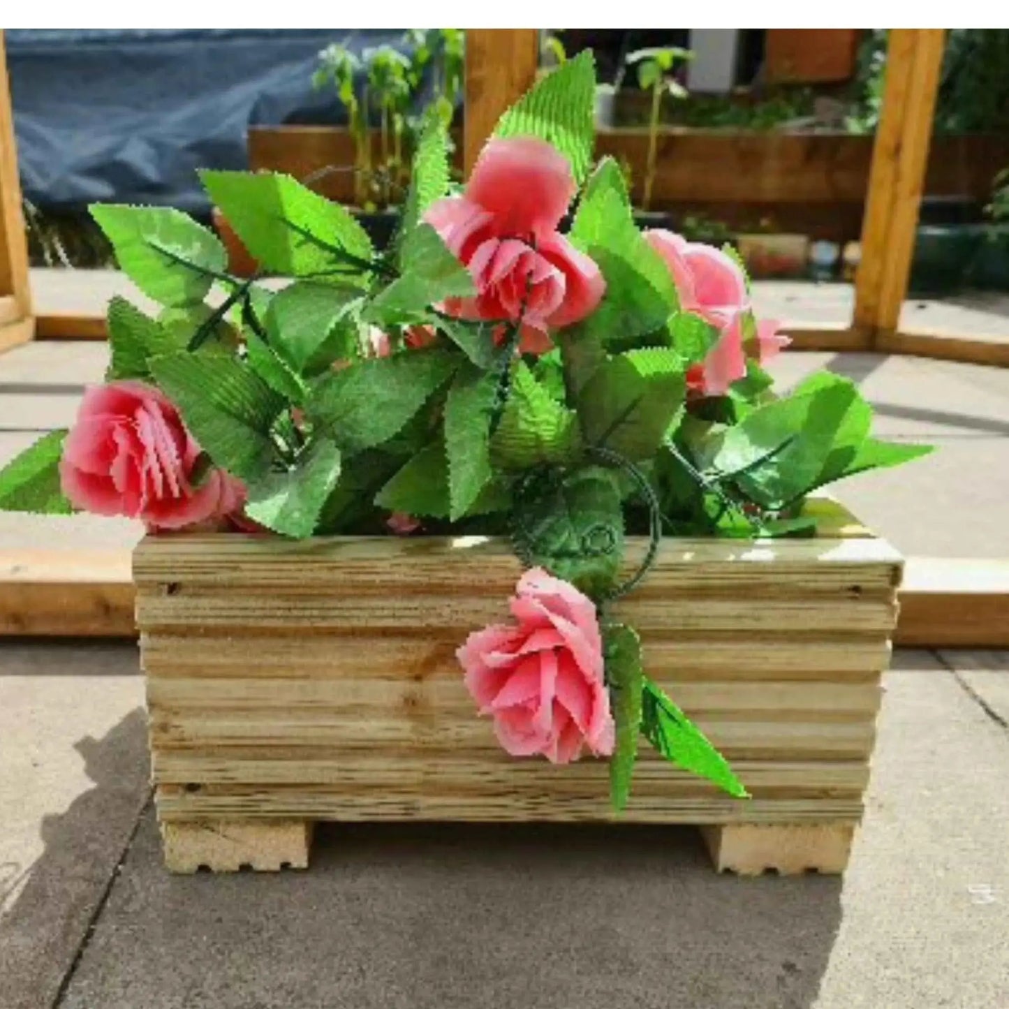 40cm Square Wooden Decking garden Planter - Summer Wooden Planters