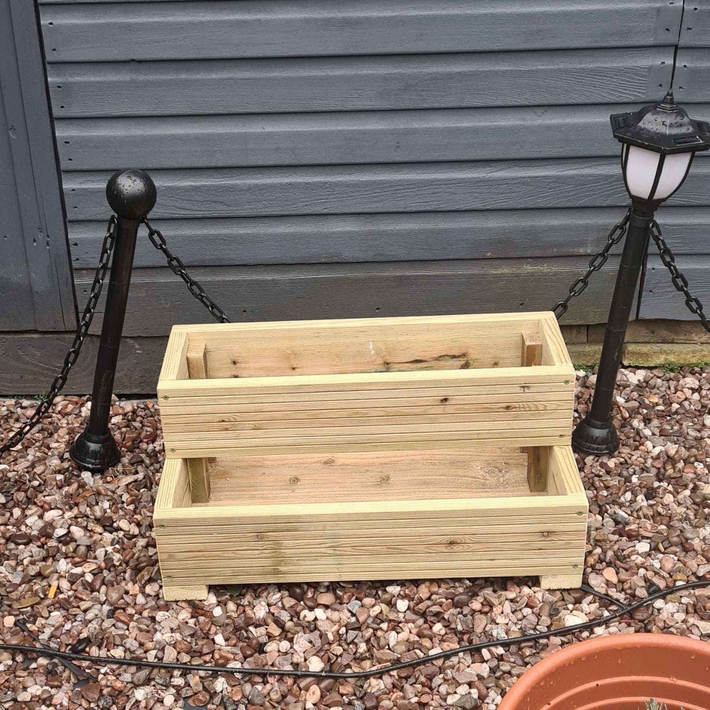 L-Shaped 2 Tier Decking planter