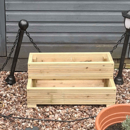 L-Shaped 2 Tier Decking planter