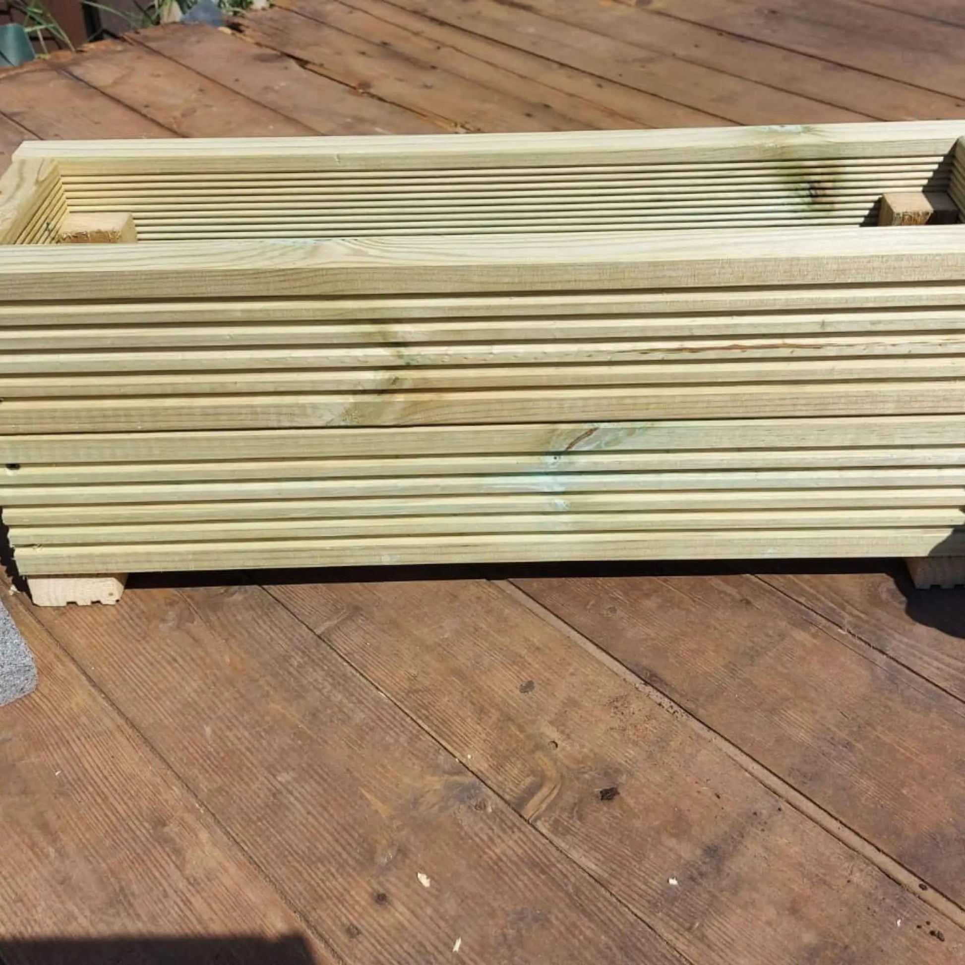 70cm long double tier wooden decking planter - Summer Wooden Planters