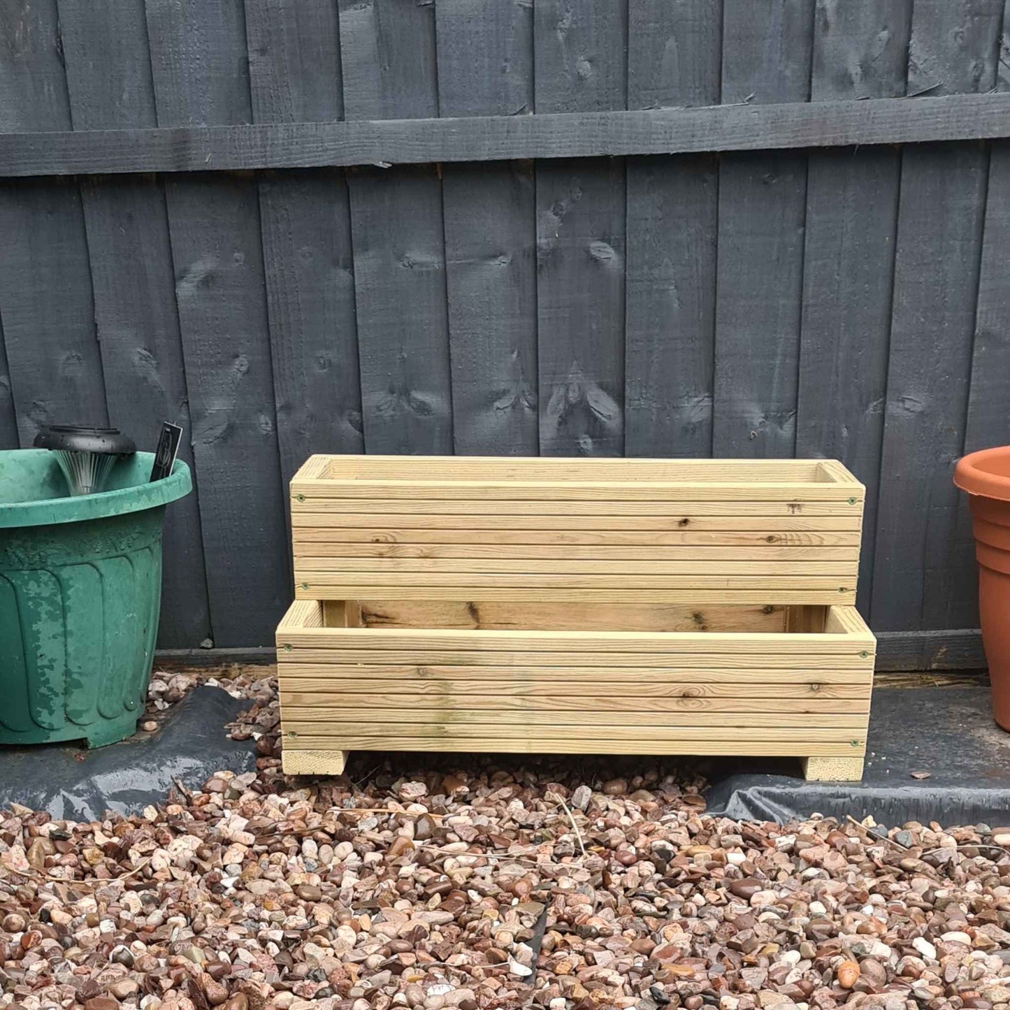 L-Shaped 2 Tier Decking planter