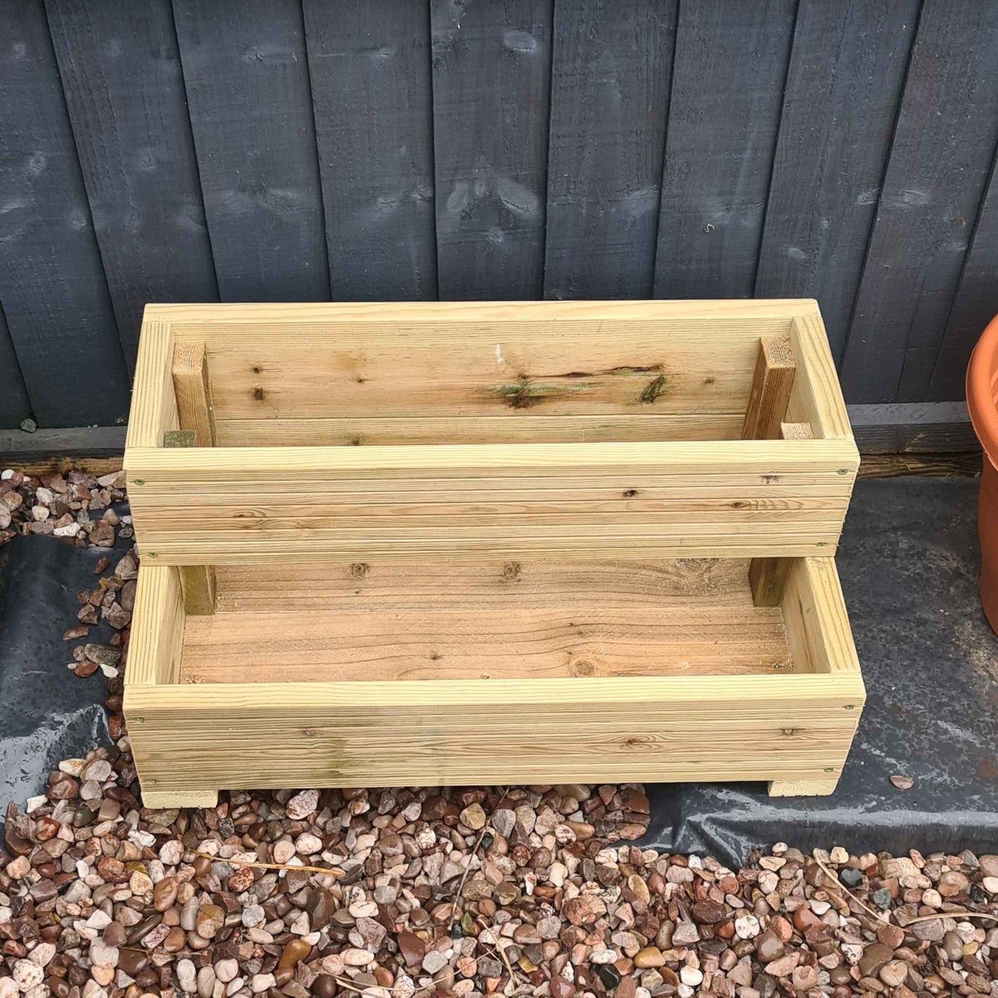 L-Shaped 2 Tier Decking planter