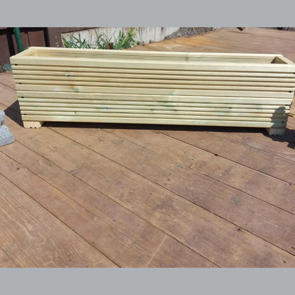 90cm long double tier wooden decking planter - Summer Wooden Planters