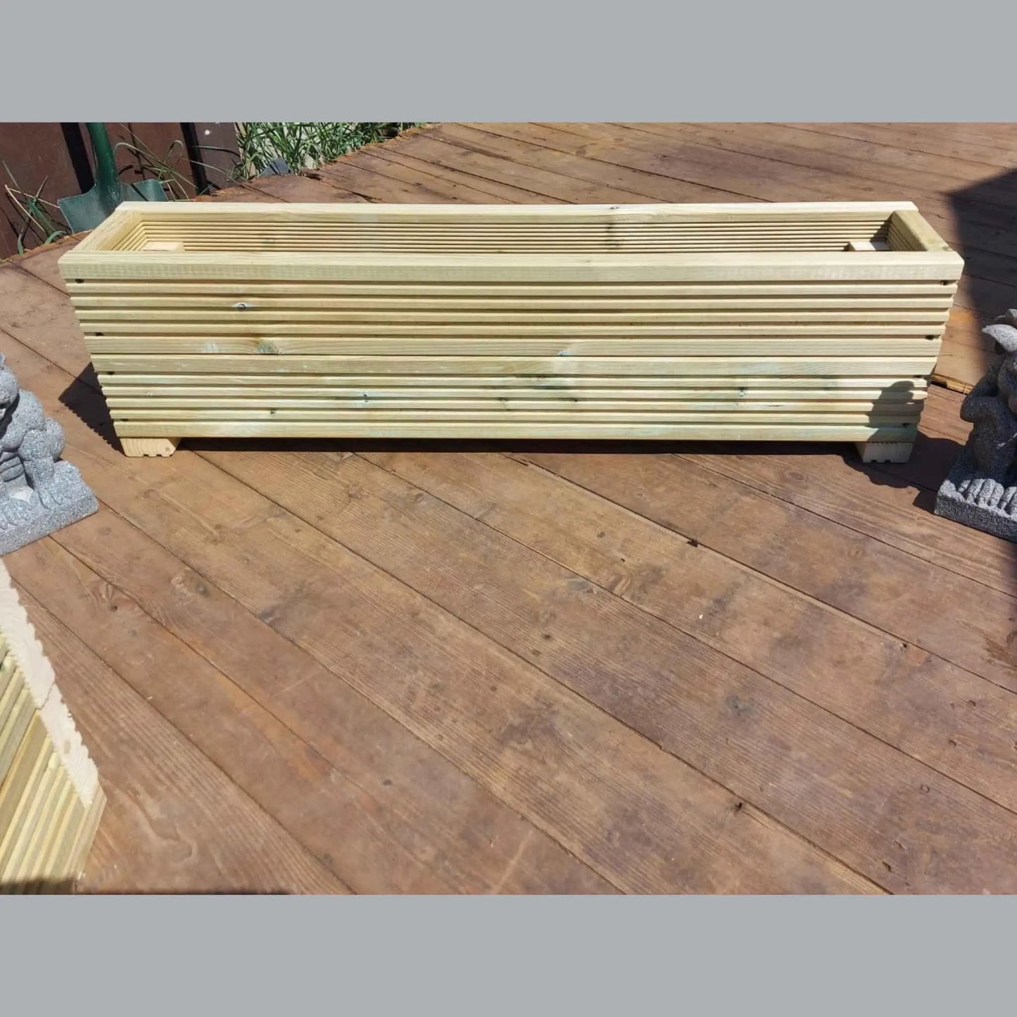 90cm long double tier wooden decking planter - Summer Wooden Planters