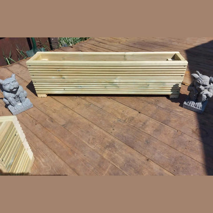 90cm long double tier wooden decking planter - Summer Wooden Planters