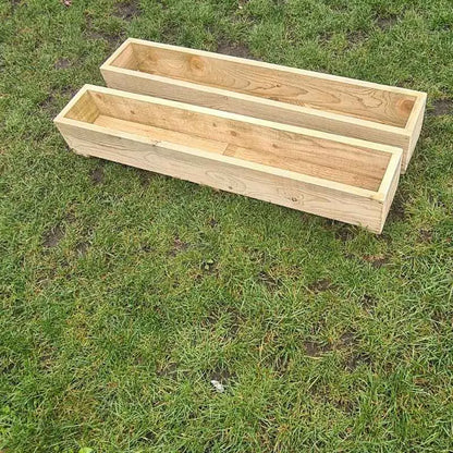 Summer Wooden Planters 2 x rustic wooden garden planters / Herb Planters. Delivered Ready Assembled -Choose a size planter