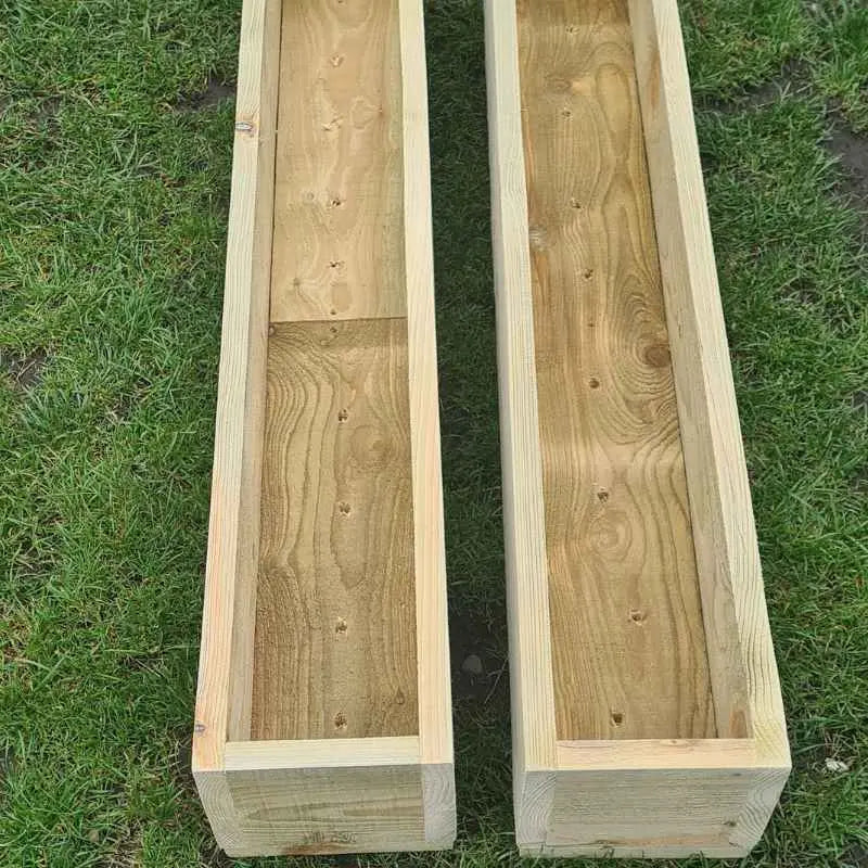 Summer Wooden Planters 2 x rustic wooden garden planters / Herb Planters. Delivered Ready Assembled -Choose a size planter