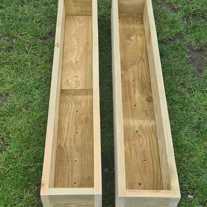 Summer Wooden Planters 2 x rustic wooden garden planters / Herb Planters. Delivered Ready Assembled -Choose a size planter