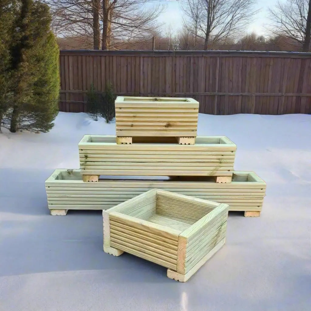 Single Tier Wooden Decking Planters planter