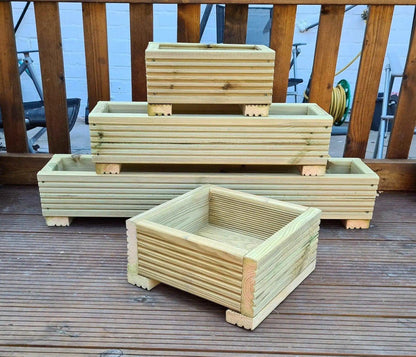 Wooden decking planters 15cm high - Summer Wooden Planters