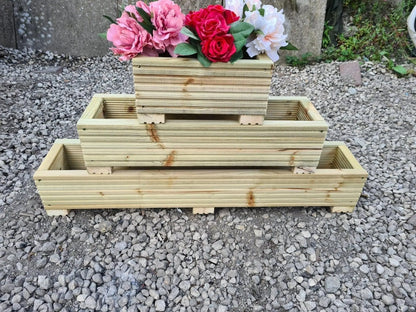 Wooden decking planters 15cm high - Summer Wooden Planters