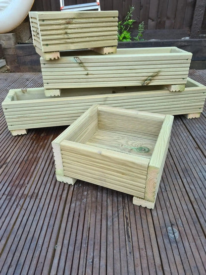 Wooden decking planters 15cm high - Summer Wooden Planters