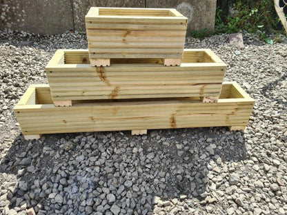 Wooden decking planters 15cm high - Summer Wooden Planters